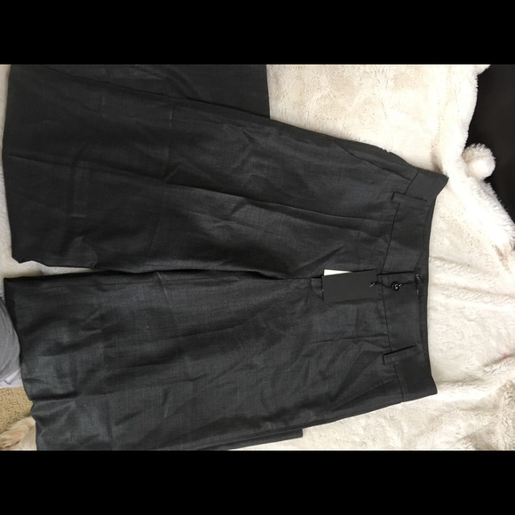 NWT Laila Azhar Wool Dark Gray Wide-Leg Pants - Picture 6 of 6